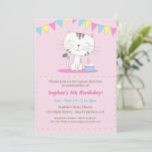 Caricature pour chats Cute Invitation d'anniversai (Debout devant)