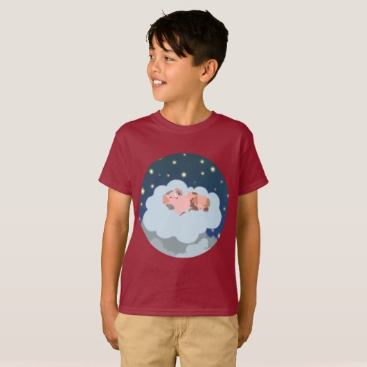 Caricature pour enfants Slumaging Piglets T-shirt (Devant entier)
