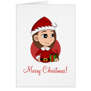 Caricature pour fille de Noël