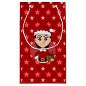 Caricature pour fille de Noël petit sac cadeau (Dos)