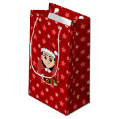 Caricature pour fille de Noël petit sac cadeau (Dos Angle)