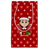 Caricature pour fille de Noël petit sac cadeau (Devant)