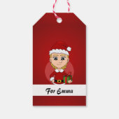 Caricature pour filles de Noël étiquettes cadeaux (Dos)