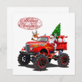 Caricature saluant carte de Noël (Devant / Derrière)