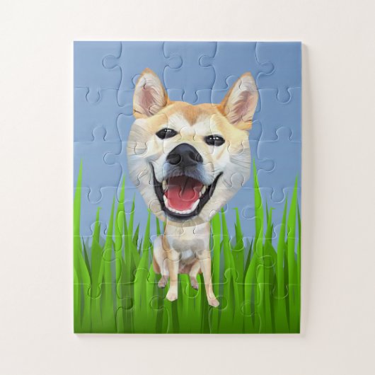Caricature Shiba Inu Puzzle pour enfants (Vertical)