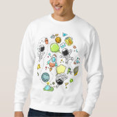 Caricature spatiale Sweatshirt masculin de base (Devant)