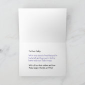 Caricature Stunt Dog Carte personnalisée Get Well  (Intérieur)