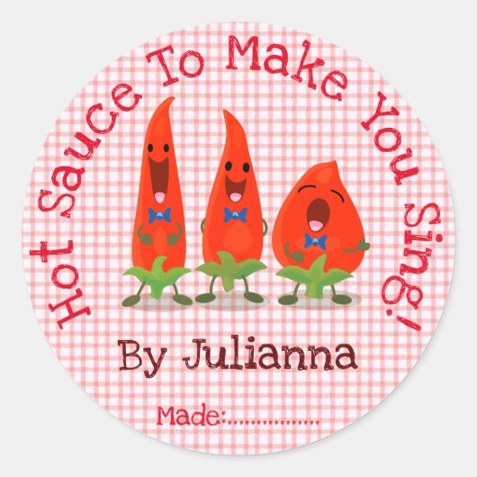 Caricature sur le piment mou étiquette (Devant)