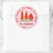 Caricature sur le piment mou étiquette (Sac)