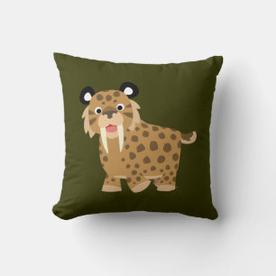 Caricature sympa Smilodon Coussin
