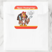 Caricature Turquie Thanksgiving Sticker, Étiquette (Sac)