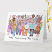 Caricaturen van een zad-volk die afscheid nemen va kaart (Gele Bloem)