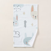 Caricatures adorables pastel motif enfants blanc b (Serviette à main)