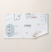 Caricatures adorables pastel motif enfants blanc b (Serviette à main)