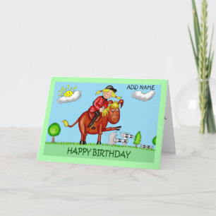 Caricatures d'anniversaire de la carte fille à che