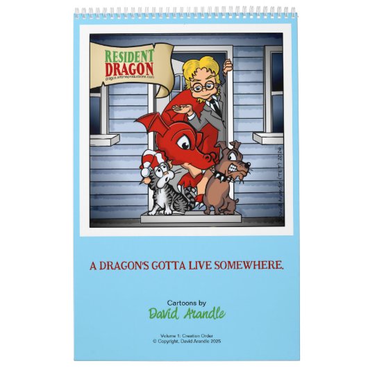 Caricatures de dragon par David Arandle Calendrier (Protection)