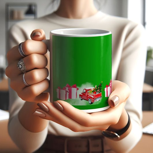 Caricatures de Noël CAFÉ vert MUG
