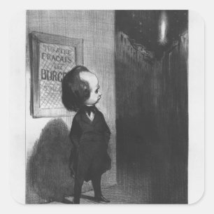 "Caricatures du jour", karikatuur van Victor Hugo Vierkante Sticker