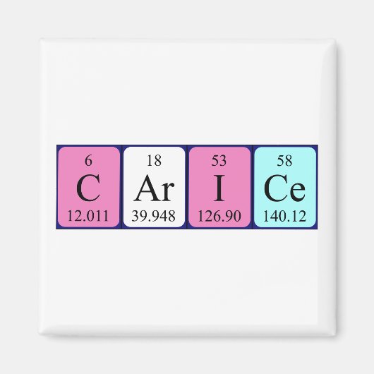 Carice periodieke table name magnet magneet (Voorkant)