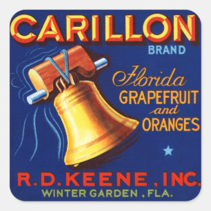 Carillon Brand Florida Grapefruit Vierkante Sticker