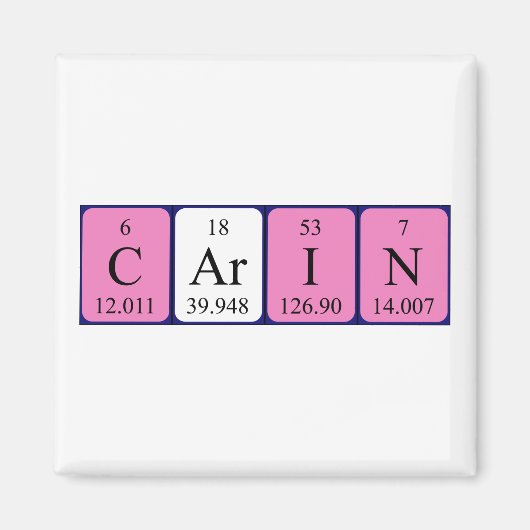 Carin periodieke table name magnet magneet (Voorkant)