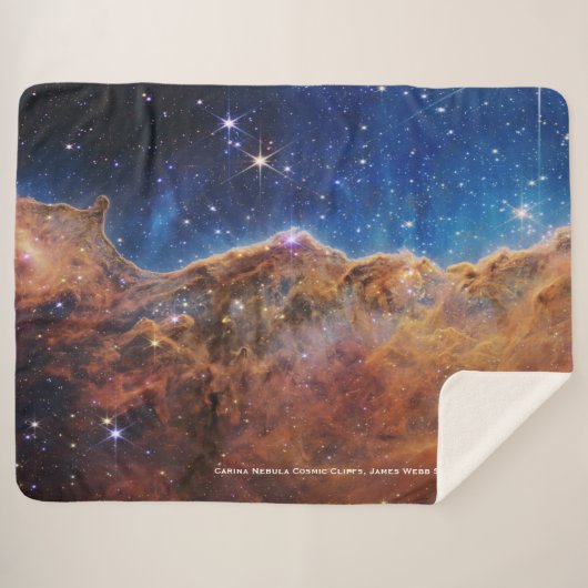 Carina Nebula Cosmic Cliffs James Webb Hi-Res Sherpa Deken (Voorkant (horizontaal))