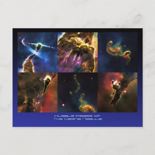 Carina Nebula-functies sluiten Briefkaart (Voorkant)