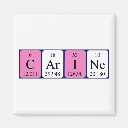 Carine periodieke table name magnet magneet (Voorkant)