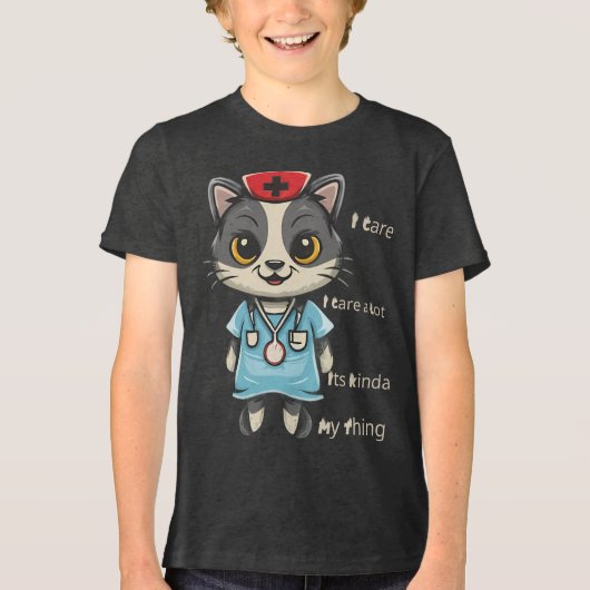 Caring Cat Nurse: Het is mijn ding gezipt Tri-Blend Shirt (Voorkant)