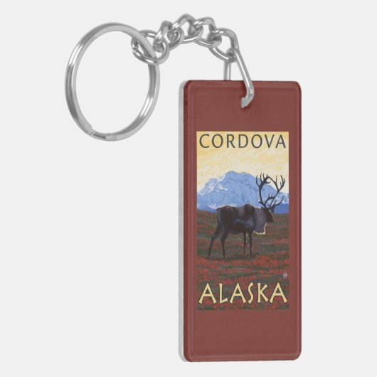 Cariou Scene - Cordova, Alaska Sleutelhanger (Voorkant Links)