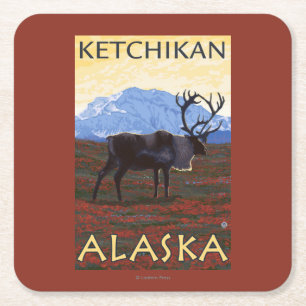 Cariou Scene - Ketchikan, Alaska Vierkante Kartonnen Onderzetter