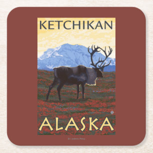 Cariou Scene - Ketchikan, Alaska Vierkante Kartonnen Onderzetter