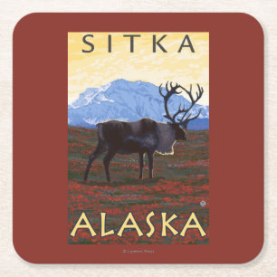 Cariou Scene - Sitka, Alaska Vierkante Kartonnen Onderzetter