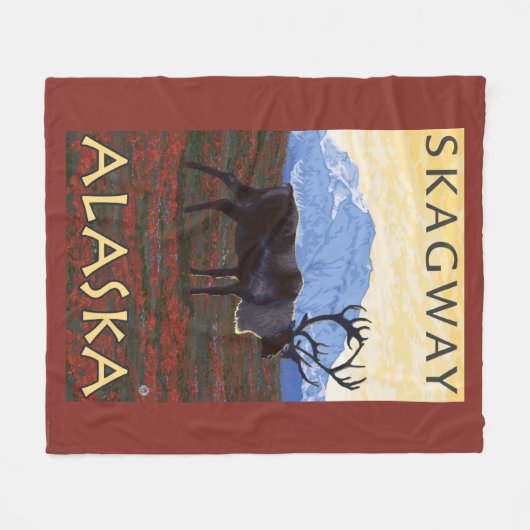 Cariou Scene - Skagway, Alaska Fleece Deken (Voorkant (Horizontaal))