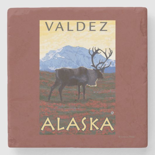 Cariou Scene - Valdez, Alaska Stenen Onderzetter (Voorkant)