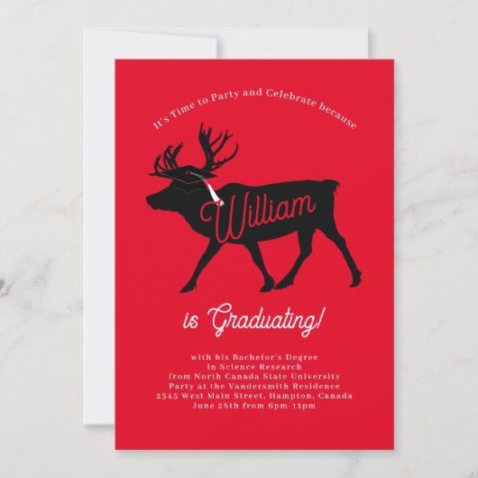 Cariou Silhouette Graduation Party Kaart (Voorkant)