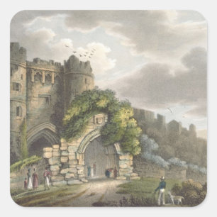 Carisbrook Castle uit 'The Isle of Wight Illustr' Vierkante Sticker