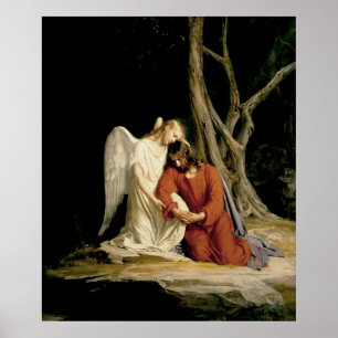 Carl Bloch Angel en Jesus Poster