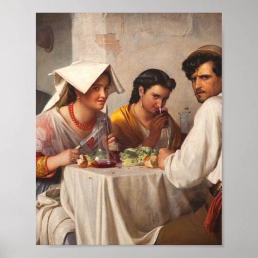 Carl Bloch in een Romeinse osterie Poster (Voorkant)