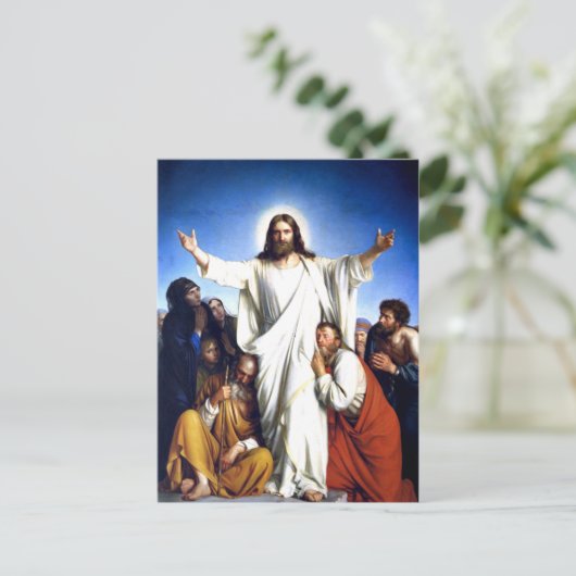 Carl Bloch kunstwerk, Christus Colsulator Briefkaart (Staand voorkant)