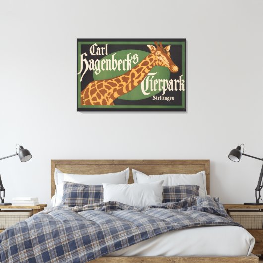  Carl Hagenbeck's Tierpark Circus Poster Canvas Afdruk (Insitu (Slaapkamer))