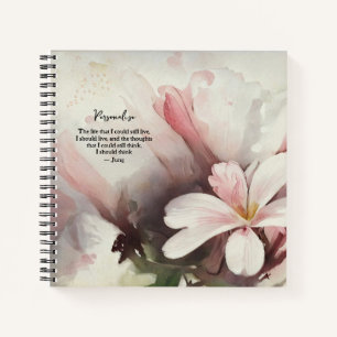 Carl Jung Life Quote Pink White Lily FloralJournal Notitieboek
