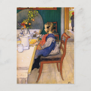 Carl Larsson A Late Riser's Miserable Breakfast Briefkaart