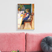 Carl Larsson A Late Riser's Miserable Breakfast Canvas Afdruk (Insitu (Woonkamer))
