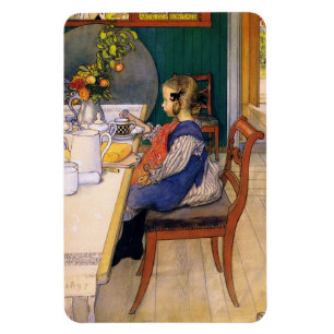 Carl Larsson A Late Riser's Miserable Breakfast Magneet