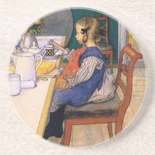 Carl Larsson A Late Risers Miserable Breakfast Zandsteen Onderzetter