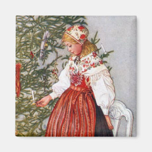 Carl Larsson Arbre de Noël Aimant frigo