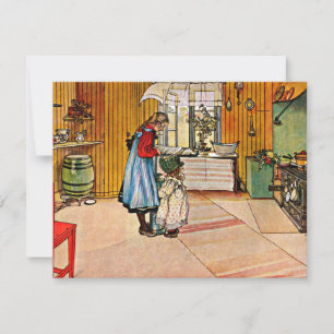 Carl Larsson art: De keuken, populair schilderij Kaart