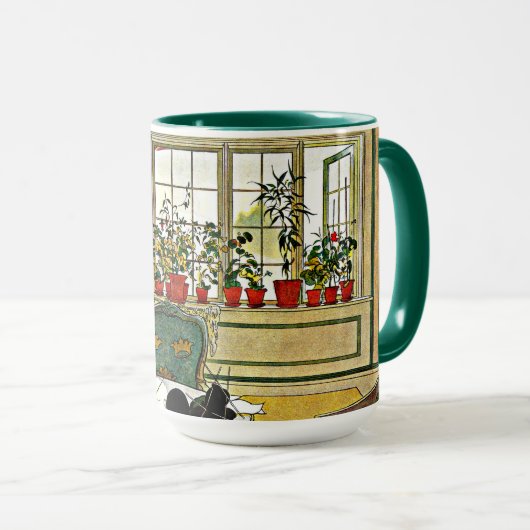 Carl Larsson - Bloemen op een vensterbank, kunstdr Mok (Voorkant rechts)