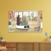 Carl Larsson Bloemen op het raam Canvas Afdruk (Insitu (Woonkamer))